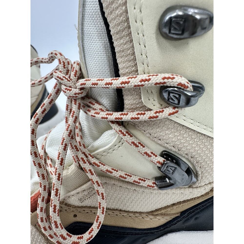 SALOMON Women Size 7.5 Khaki Suede Contagrip Gore-Tex Ortholite Hiking Boots - Picture 4 of 10